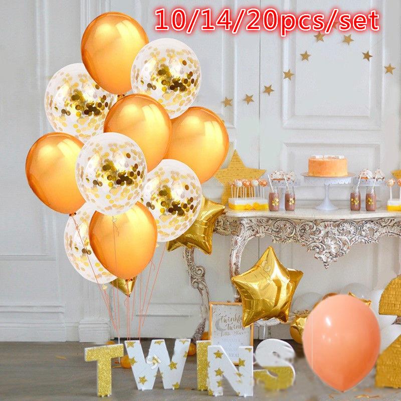 10/14/20 шт. праздничные шары с конфетти и пайетками розового золота, аксессуары, шары в форме сердца