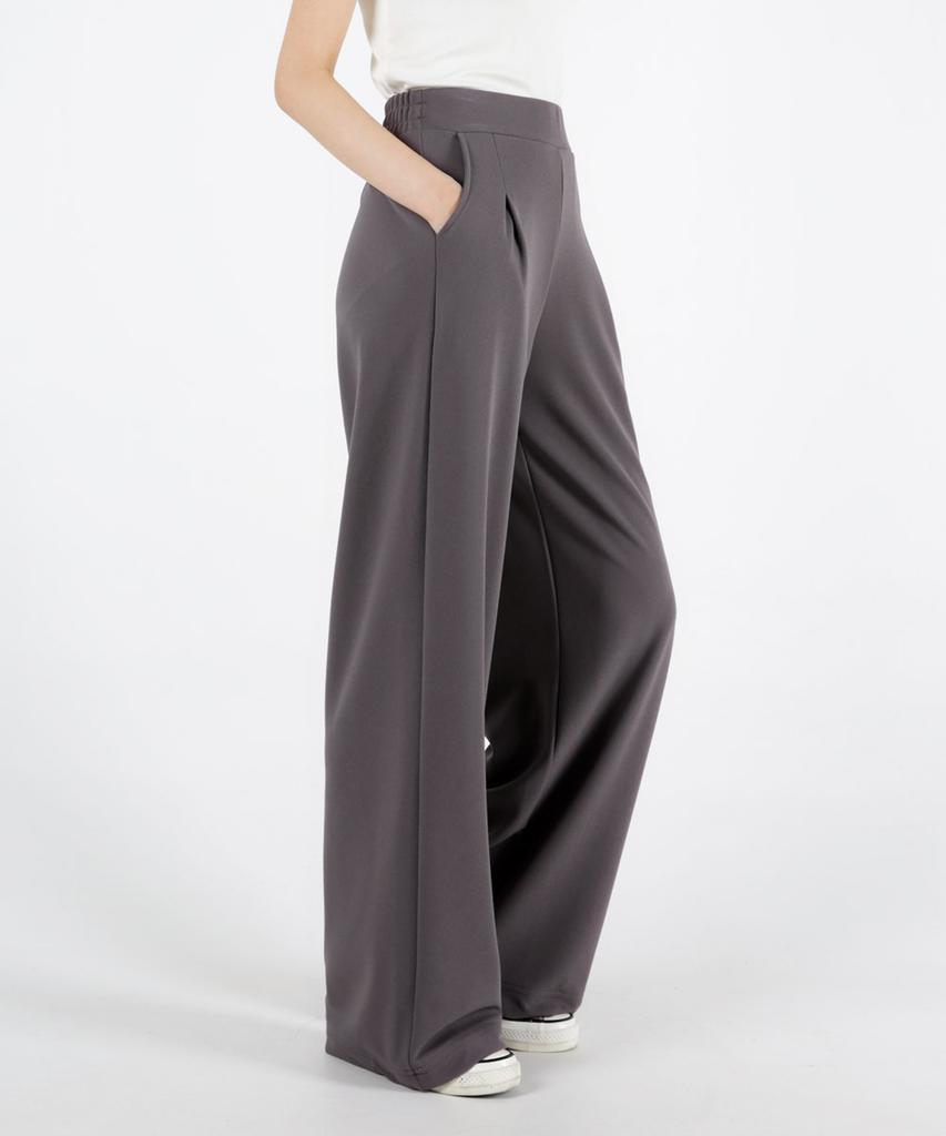 UMM Women'S Back Elastic Single-Pleat Wide Spandex Pants 2 Colors