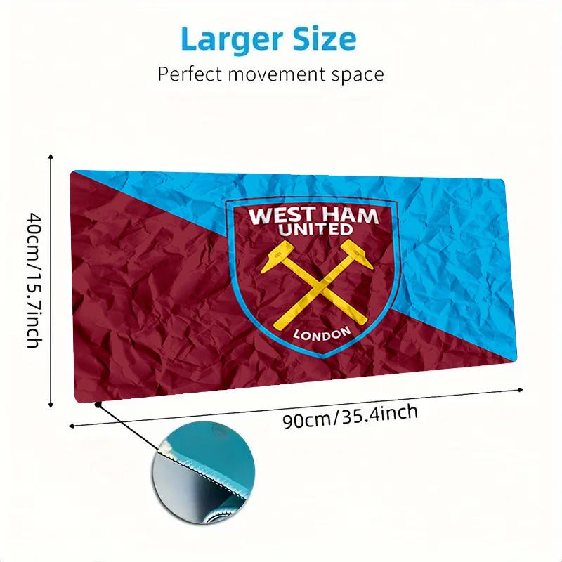 West Ham United FC Logo Color Mouse Pad Large Gaming Table Cushion Non-slip Laptop Tablet Big Mousepad XXL Mat Mini PC Playmat With Lock edge