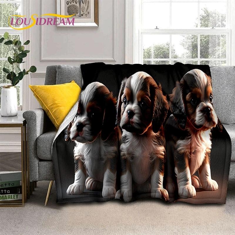 Милая собака Самоед, Чихуахуа, Хаски, Коки Мультяшное Мягкое Фланелевое Одеяло для Кроватей Спальни Дивана Пикника, Плед для Отдыха на Открытом Воздухе