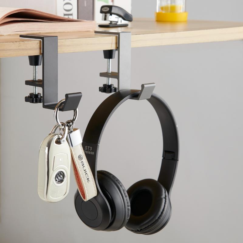 Multi-Functional Table Edge Double Hook Punch-Free Hanging Bag Hook Adjustable Desk Hanger Backpack Storage Hanging Hooks Holder