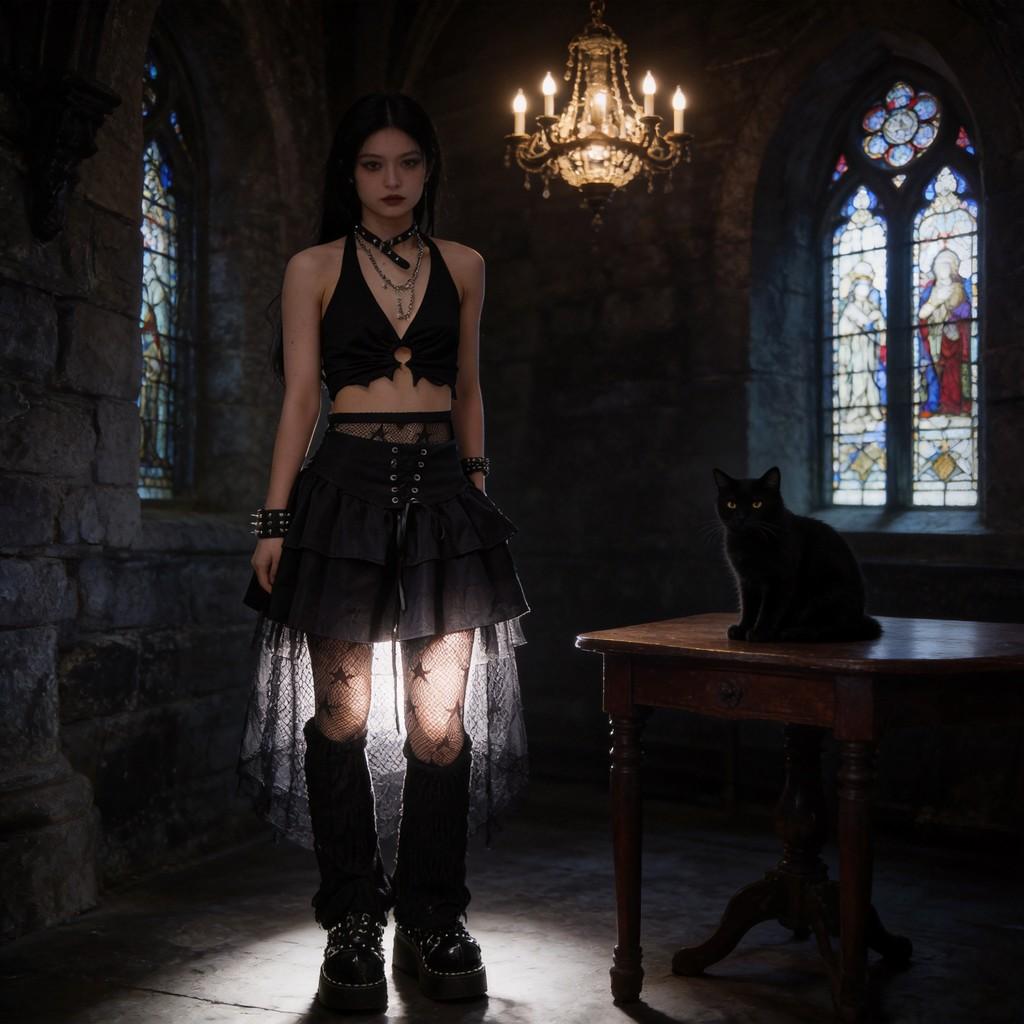Gothic Lolita Cosplay Spliced Summer Pleated Mini Skirt With Slimming Design For Stylish Women