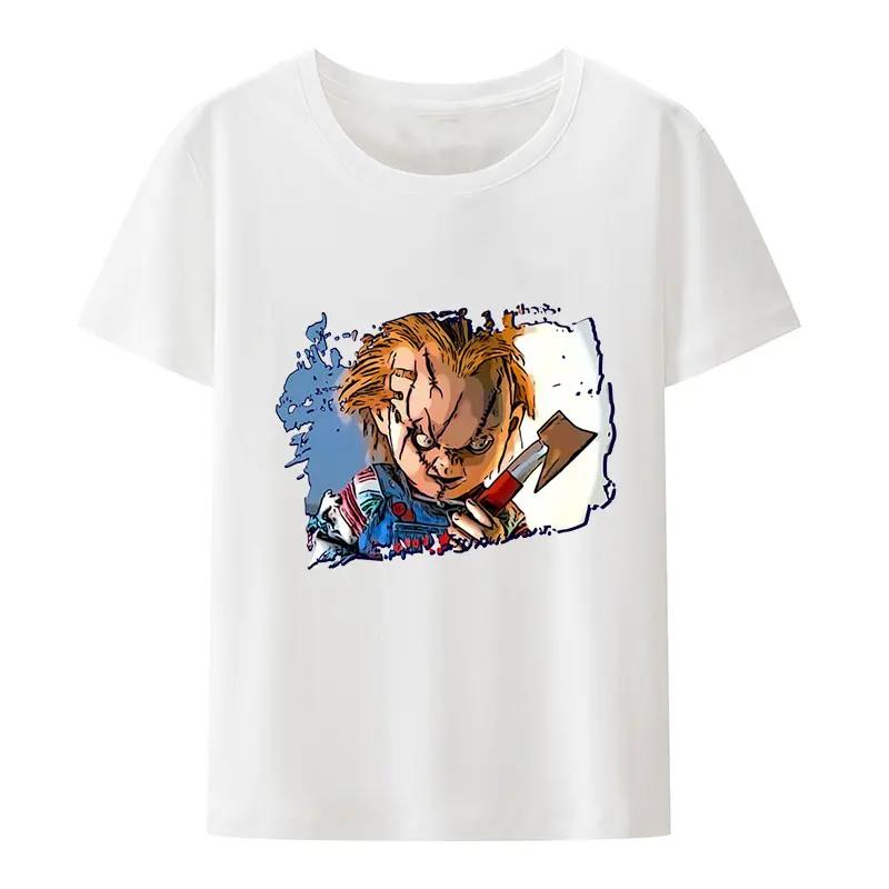 Child's Play Chuck Women's Top T-shirt Doll Murder Vintage T-shirt Harajuku Round Neck T-shirt Pure Unique Top