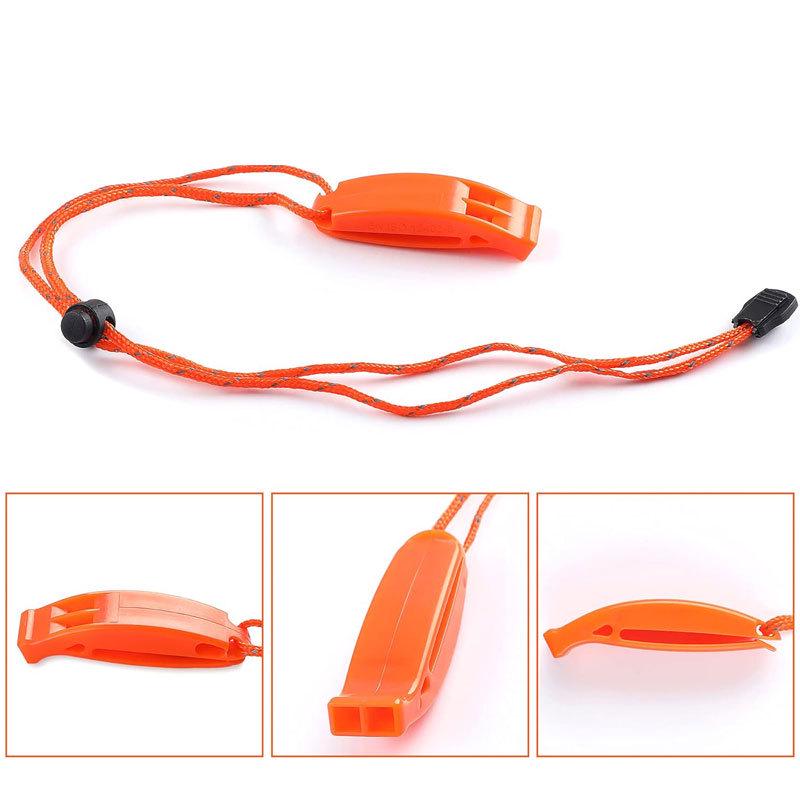 Двухчастотный водонепроницаемый свисток для выживания со шнурком - Высокочастотный свисток для безопасности на открытом воздухе с защитой окружающей среды ABS.
