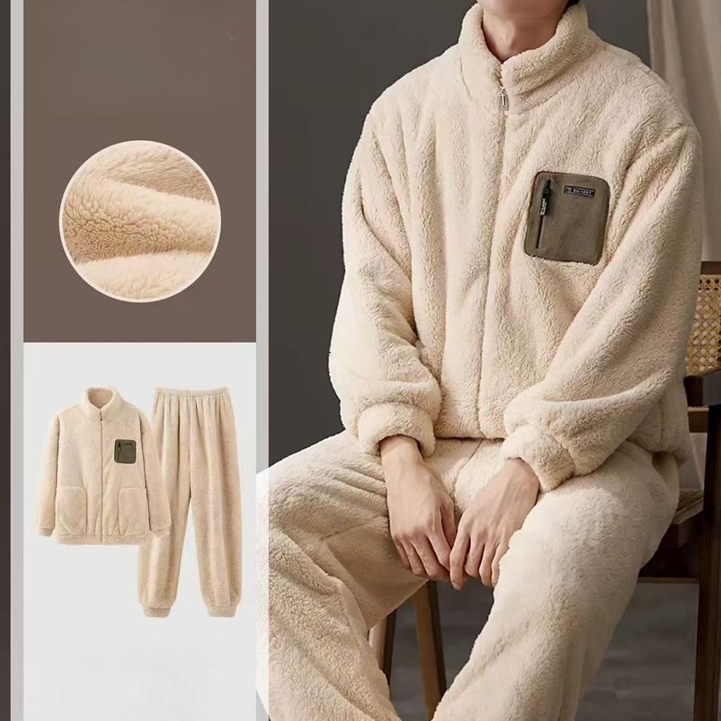 New Style, Warm Coral Velvet, Couple Set, Sleepwear, Winter, Large Size, Thick Velvet Set, Home Clothing