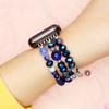 Blue DIY Strap for Apple Watch Band 9 8 SE Series 7 6 5 Bracelet Crystal Beads Elastic Watchband for iWatch 41mm 45mm Handmade