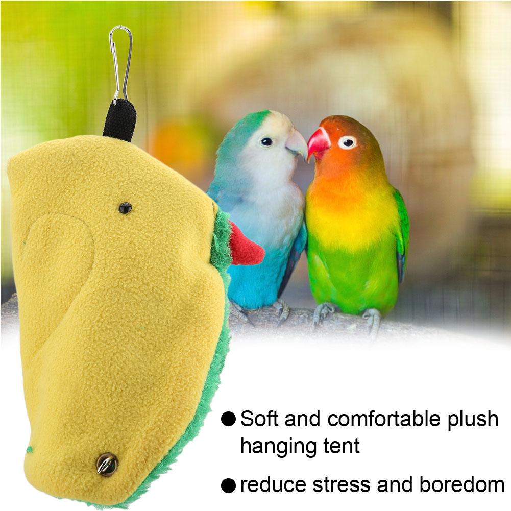 Bird Parrot Triangle Plush Hammock Cage Happy Tent Bed Hanging Cave Toy