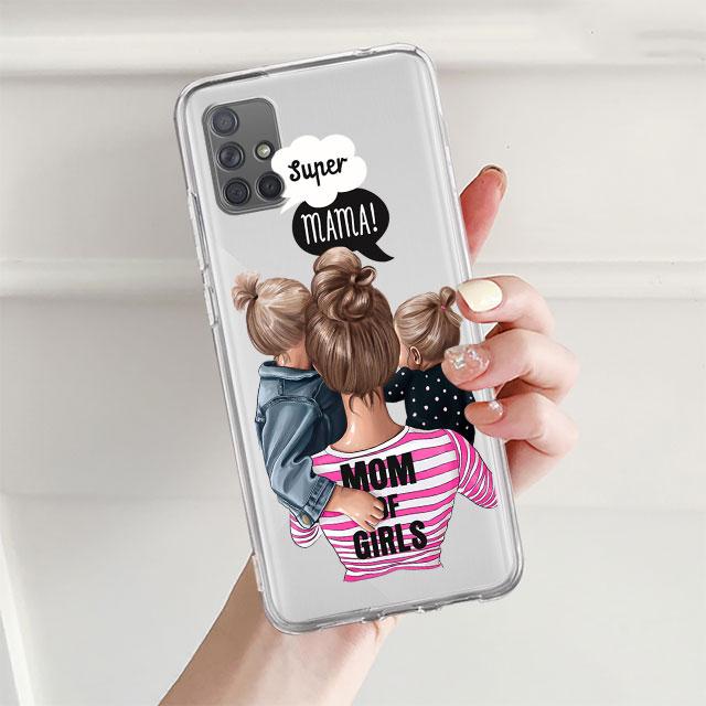 Прозрачный чехол для Samsung Galaxy A52 A12 A51 A32 A21s A71 A32 A22 50 A70 A31 A72 5G чехол для телефона Super Mum Baby