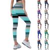 Женские эластичные леггинсы для йоги с голубыми полосками и принтами для фитнеса, бега в тренажерном зале, спортивные брюки для активного отдыха