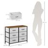 Fabric Chest of Drawers, Industrial Bedroom Dresser with 6 Fabric Drawers, Steel Frame and Wooden Top for Nursery, Living Room, Hallway, Grey