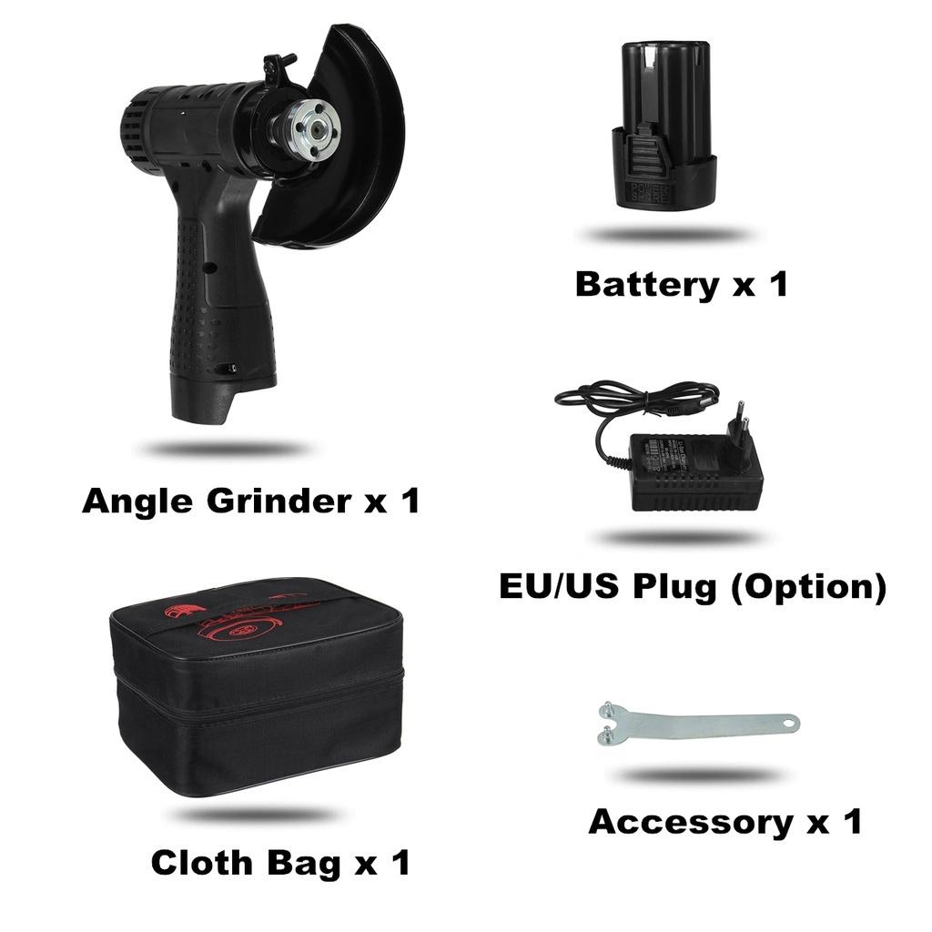 7500mAh Cordless Brushless Angle Grinder Rechargeable Electric Polishing Grinding Metal Cut Tool 110mm Angle Grinder 16.8V 1200W