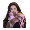 Winter Scarf Cashmere Feel Plush Scarf with Tassel Decoration Thickened Warm Plaid Pattern Winter