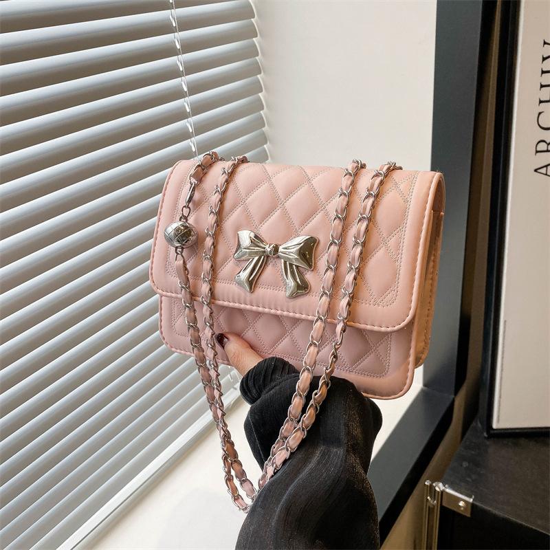Rhombus Chain Bag Women's 2025 New Trendy High-value Fashion Summer Versatile Shoulder Messenger Bag Small Square Bag