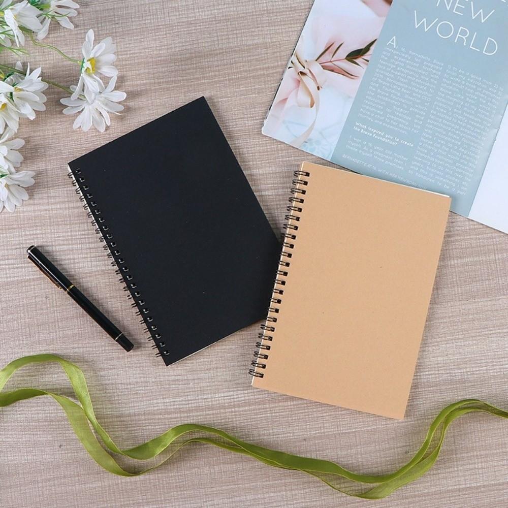 Unlined Kraft Paper Sketchbook Retro a5 Notebook Natural Spiral Coil Book Drawing Painting