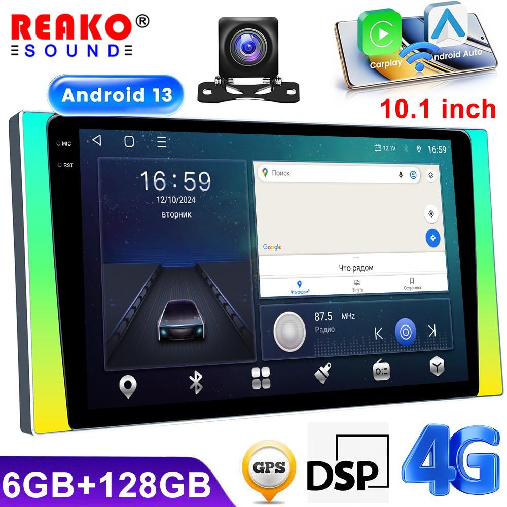 Универсальный экран Android 10,1 дюйма, беспроводной автомобильный видео-DVD-плеер Carplay, универсальное головное устройство GPS Carplay 5G Wifi BT5.4