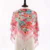 Triangular Scarf with Versatile Lace and Fringe Design, Thin Decorative Fashion Shawl, Women's Headscarf