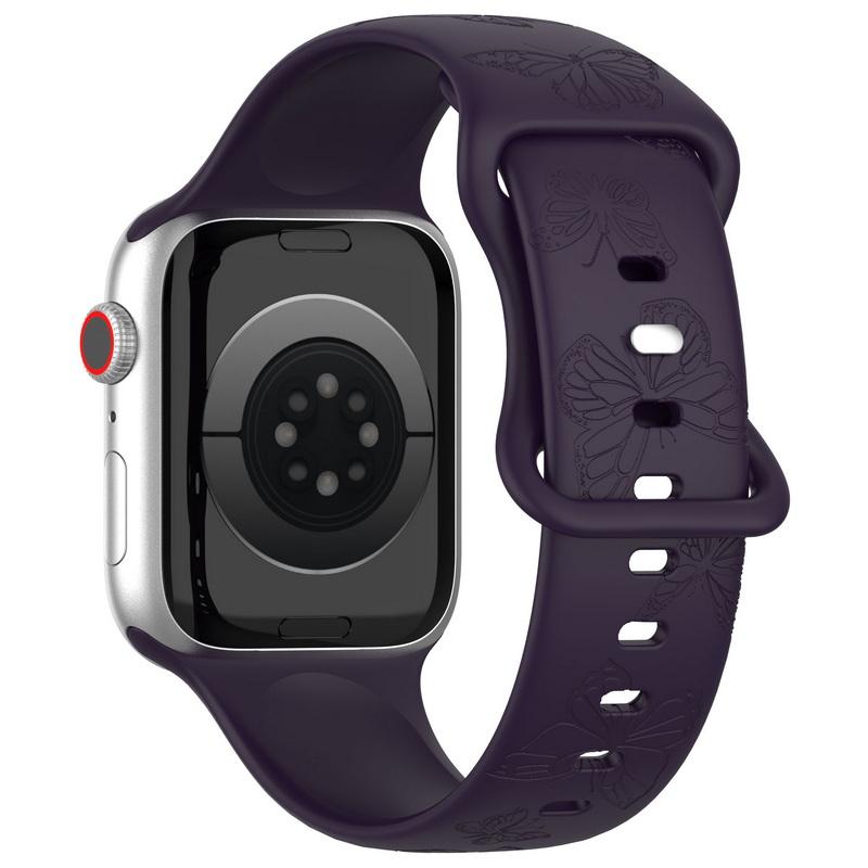 Мягкий силиконовый ремешок для часов 38/40/44/49 мм для Apple Watch 1/2/3/4/5/6/7/8/Se/9, ультра однотонный ремешок для часов с бабочкой, аксессуары, универсальный