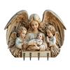 Yousheng Wall Mount Key Holder Wooden Carving Jesus Themed Key Organizer Multi-purpose Home Office Entryway Decorative Key Hanger Rack