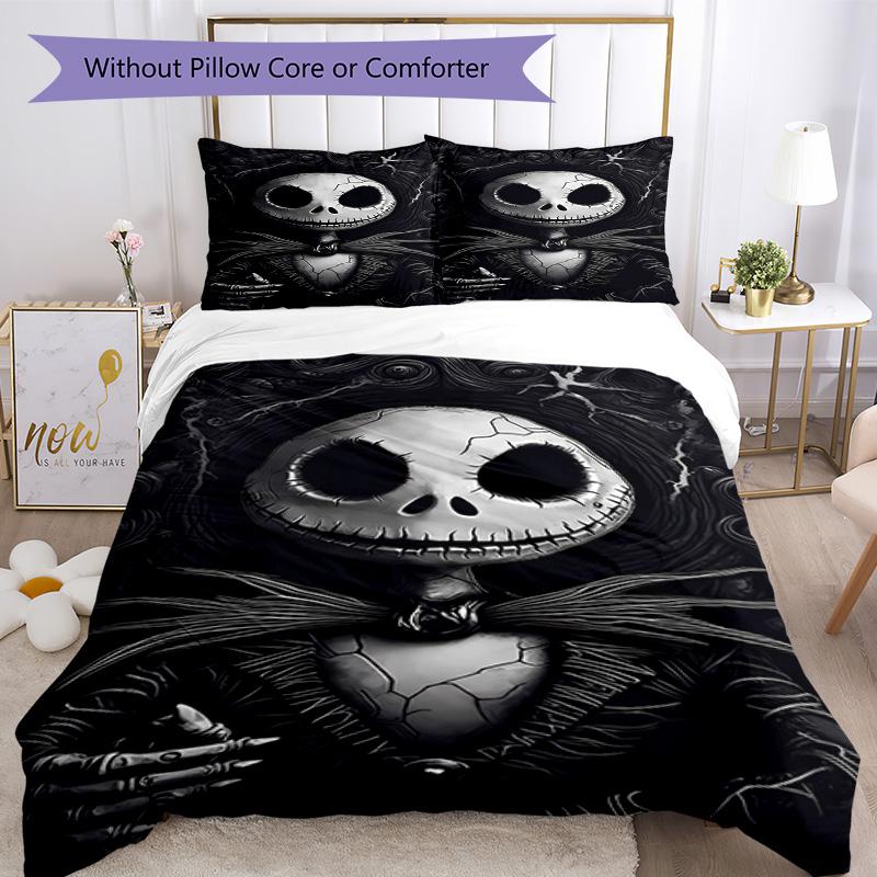 Jack Skellington Quilt Cover Set Design for Living Room Soft Fabric Perfect Gift for Friends Family