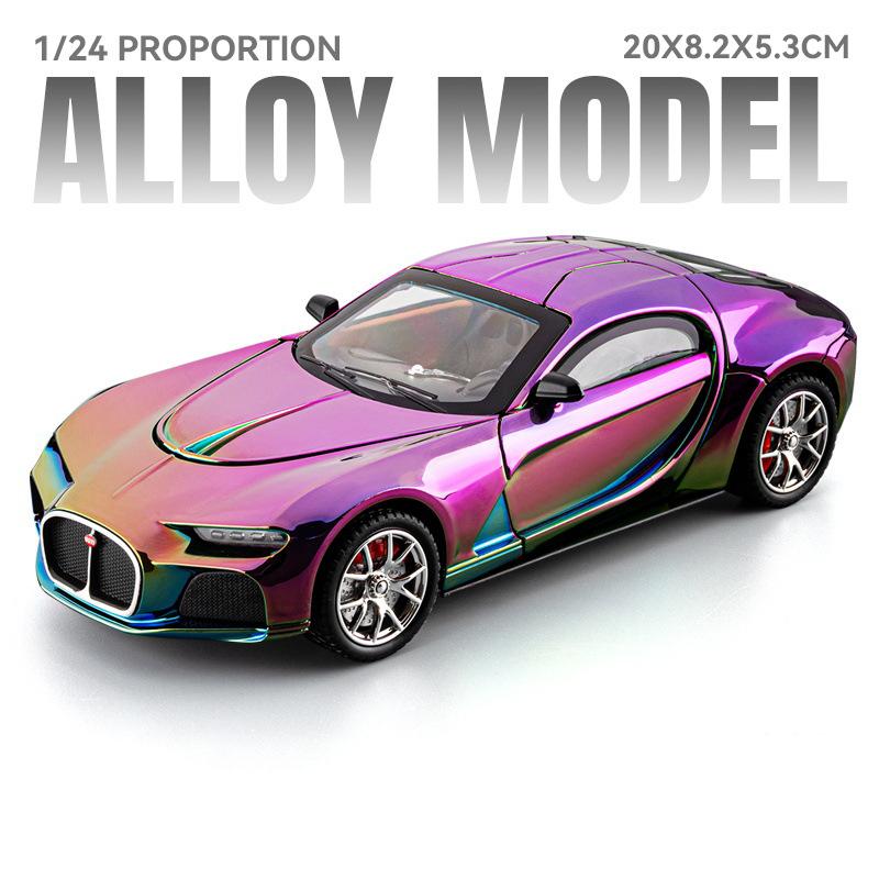 1:24 La Voiture Noire Atlantic Сплав Автомобиль Литая Модель Миниатюрная Игрушка Двери Открываются Звук Свет Амортизация Подарок для Друзей