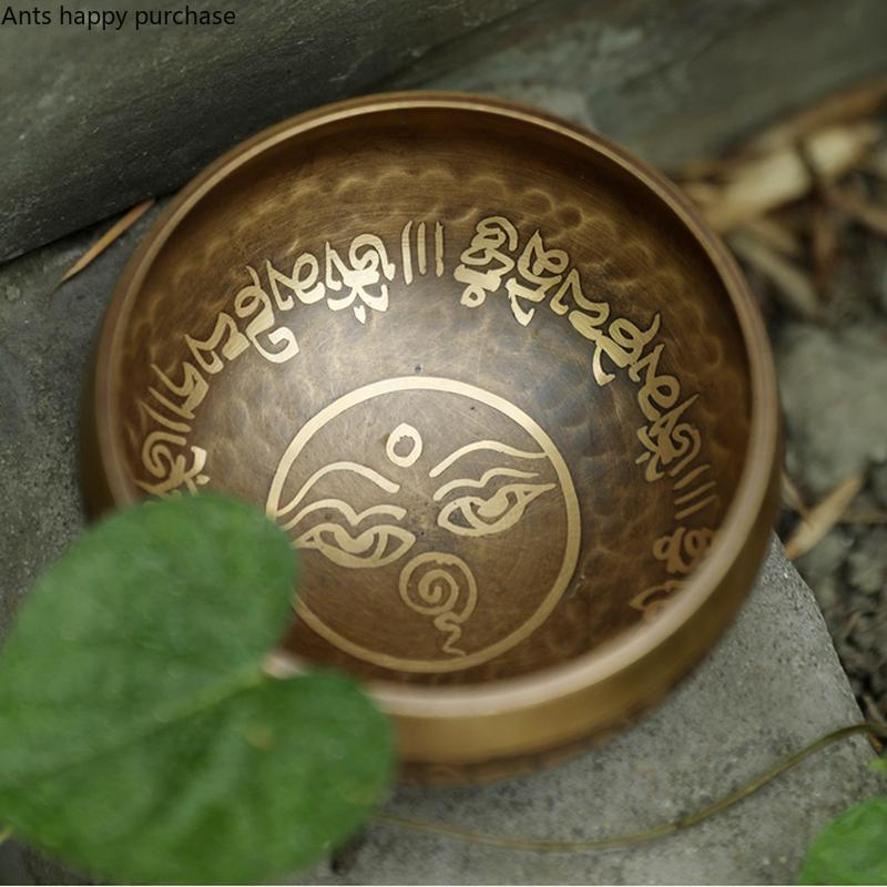 Непальская ручная работа Будда Звуковая чаша Тибетские поющие чаши Йога Медитация Музыкальный инструмент Терапия Медные чаши Тибетская чаша