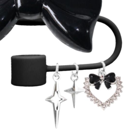 Крышки для соломинок с бантом для стаканов 30 и 40 унций, силиконовые наконечники для соломинок, крышки для соломинок, защитные насадки для питьевых соломинок, аксессуары для стаканов 0,4 дюйма