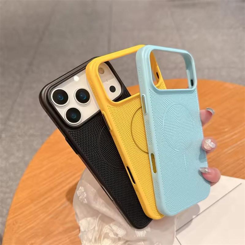 Сетчатый чехол для охлаждения и отвода тепла с магнитной фиксацией Magsafe для iPhone 17 16 15 14 13 12 11 Pro Max Plus 17 Air, чехол с поддержкой беспроводной зарядки