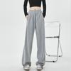 Autumn Winter Straight Thick Women's Sweatpants Loose Drawstring Wide-leg Cotton Long Pants Korean Style Casual High Waist Solid Color Trousers 2397