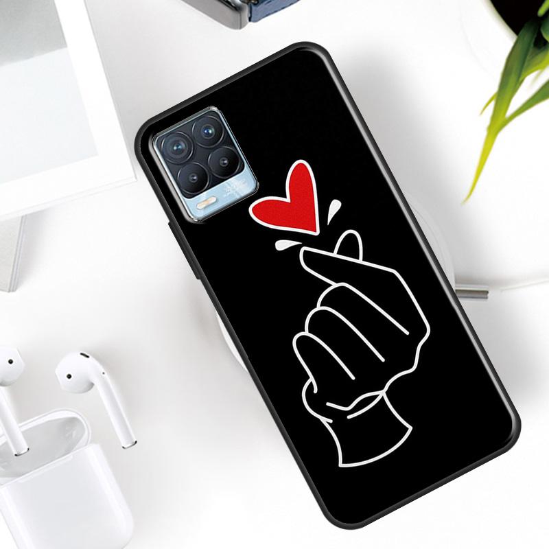 Hand Holding Moon Finger Heart Case For Realme 15 11 12 13 14 Pro Plus C53 C55 C51 C25 C63 C61 C65 C67 C71 C75 GT6 GT7 Pro