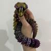 3D Printed Snake Toy Articulated Snake with Openable Mouth And Retractable Teeth Flexible Fidget Snake Toy for Adults Kids