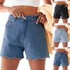 Женские джинсовые шорты с высокой талией, мешковатые, широкие штанины, повседневные джинсовые шорты