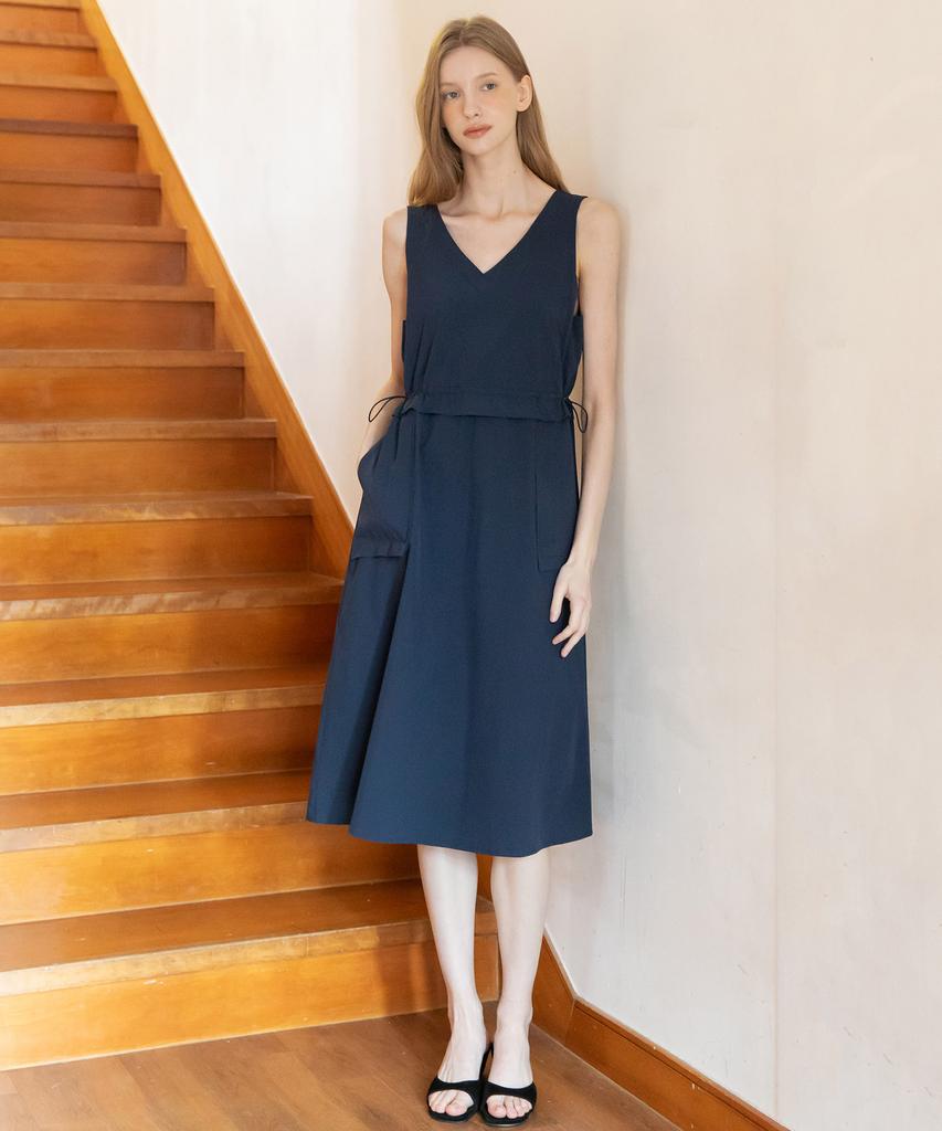 J Mark New York Sleeveless V-Neck String Dress_2Color