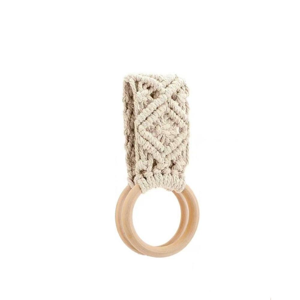 Boho Style Hand Towel Hanger Wooden Ring Towel Ring Holder New Macrame Towel Holder  Bathroom