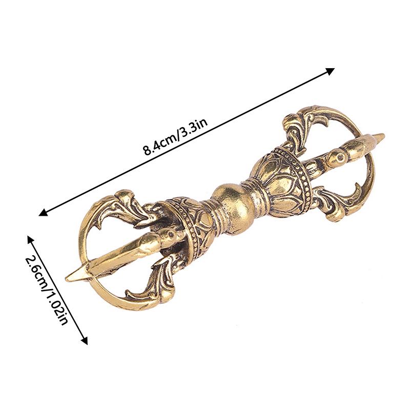 Винтажная латунная миниатюрная фигурка пестика для фэн-шуй, домашний декор, буддийский магический пестик, бронзовые украшения