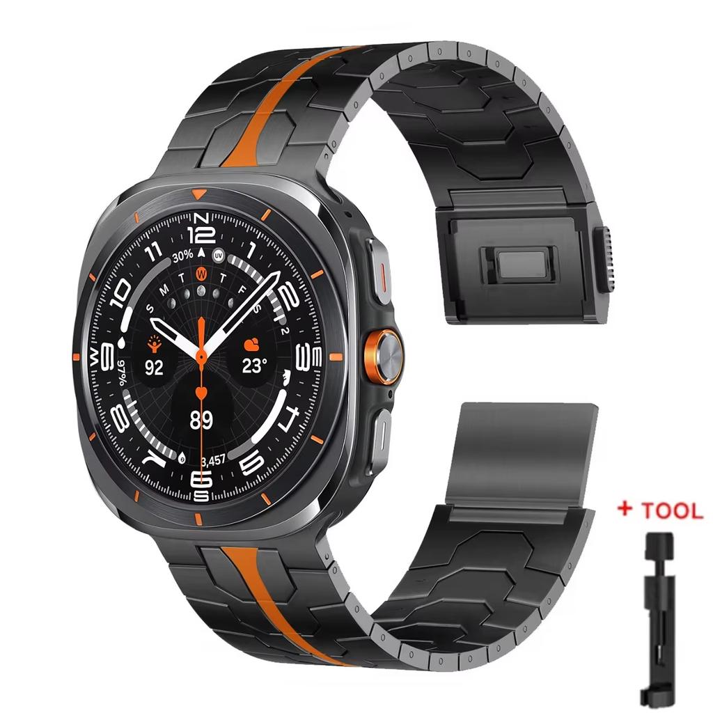Магнитная застежка Ремешок для Samsung Galaxy Watch 7 Ultra 47 мм Ремешок из нержавеющей стали для Samsung Watch 7 Ultra 47 мм Металлический ремешок