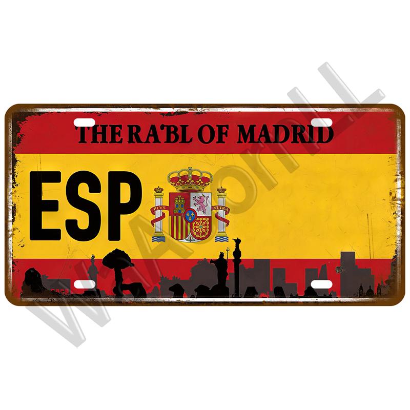 Металлический знак Германия США Флаг страны Франция Жестяная табличка Россия Испания Жестяная пластина для стены Домашний ресторан Ремесло Бар Декор