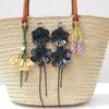 Hanger Pu Flower Keychain Lavender Bag Charm Trendy Pu Leather Flower Pendant  Women