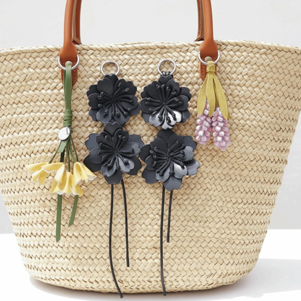 Hanger Pu Flower Keychain Lavender Bag Charm Trendy Pu Leather Flower Pendant Women