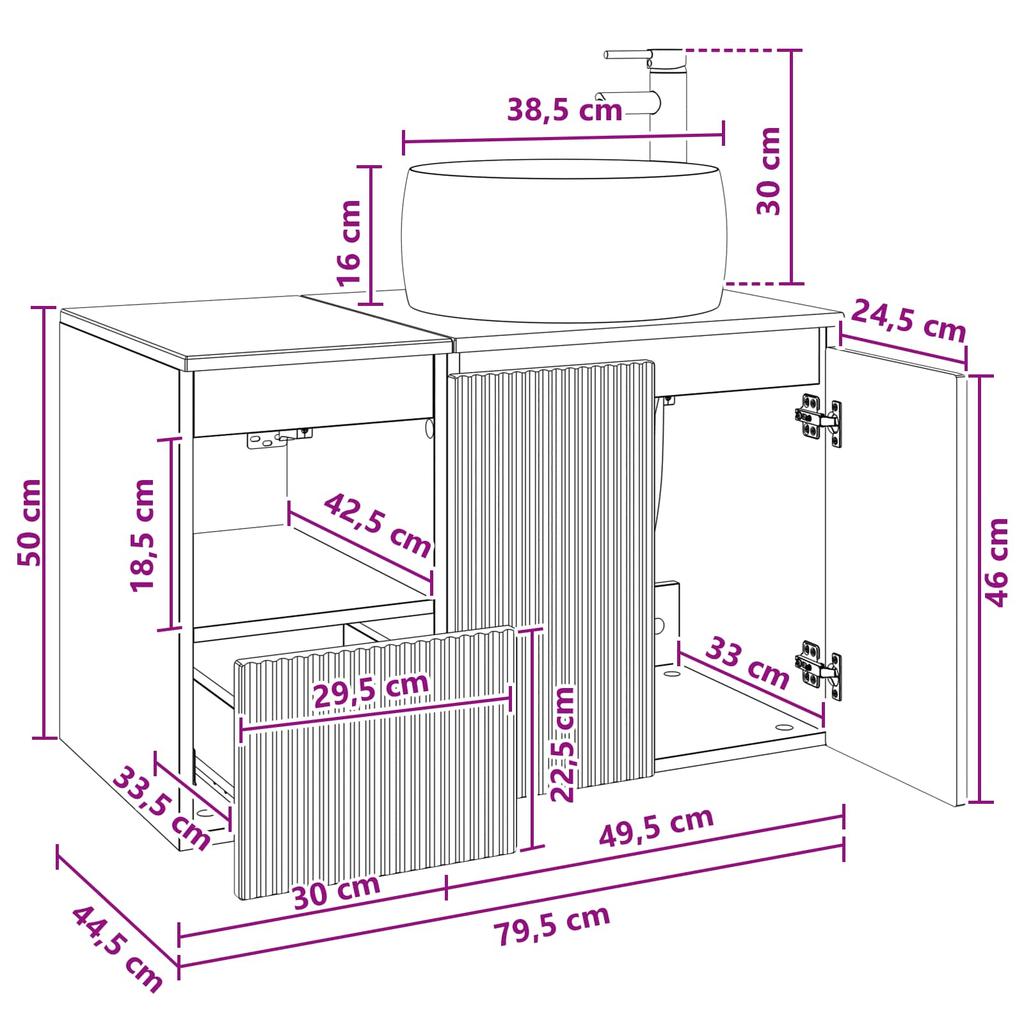 Bathroom Furniture Set 2 pcs Grey Sonoma Engineered Wood