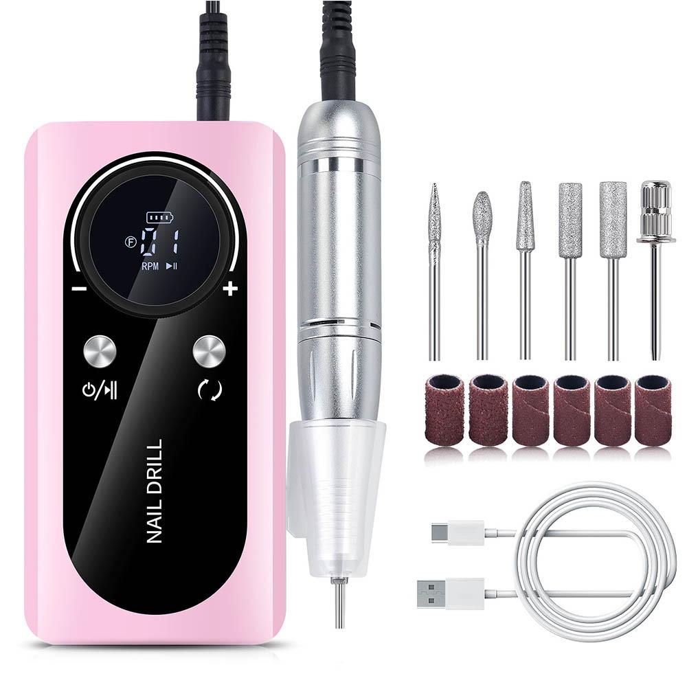 45000RPM Electric Nail File USB Rechargeable Nail Sander File Nail Drill Machine  Professional Use