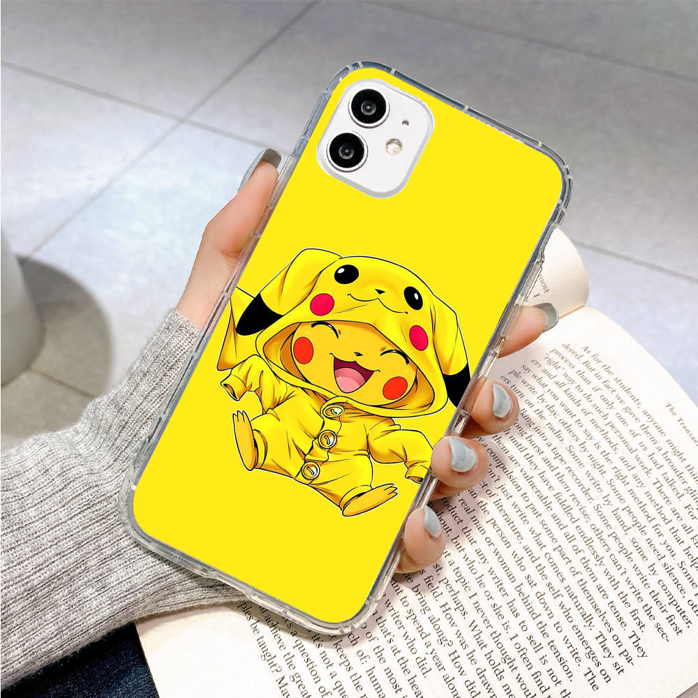 Прозрачный чехол PK10 Pikachu Pokémon для Samsung A04 A14 A23 M33 M53 Realme 10 9 C35 C55 VIVO Y02 Y12 Infinix Hot 30 Note 11 Tecno Spark 8P Pro