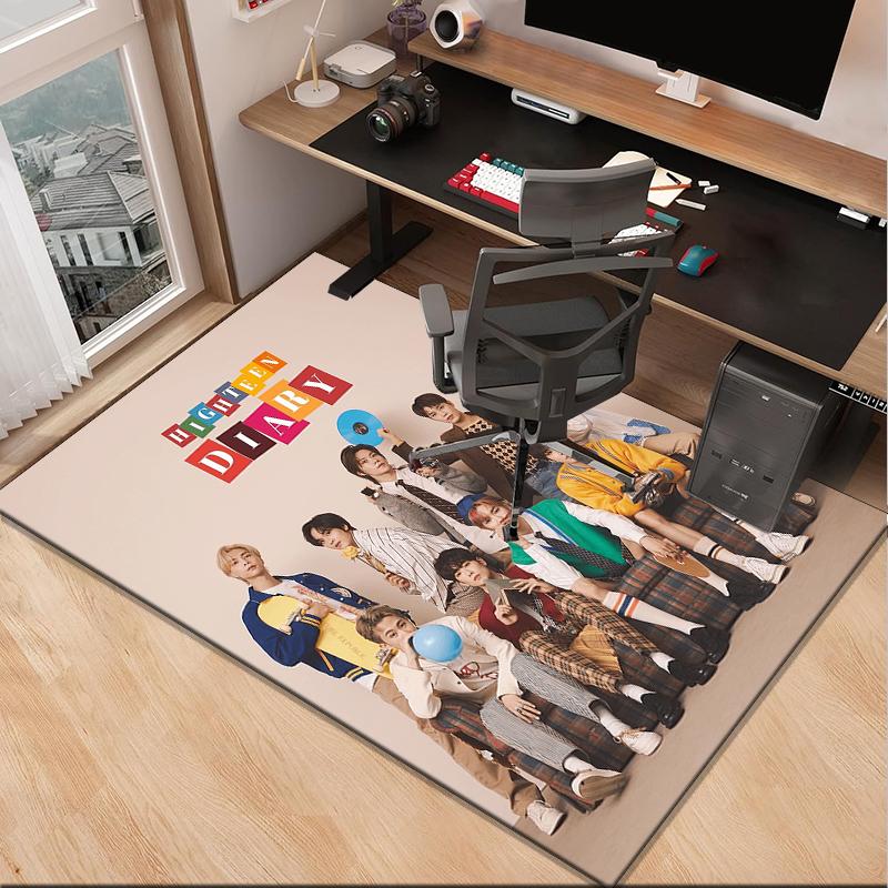 Kpop music Office Rug Chair Mat, Game Carpet, Suitable for Front Door, Bedroom, Living Room, Desk, Holiday Gift