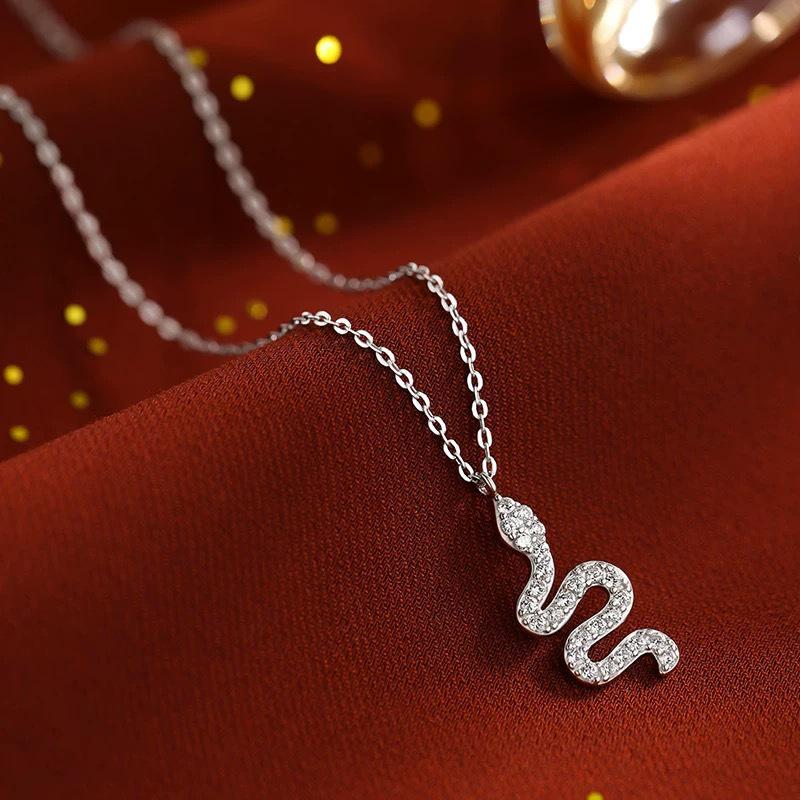Серебряное ожерелье-змея Beixi S925 для 2025 года - Китайский Новый год, знак Зодиака - Роскошная женская цепочка на ключицу