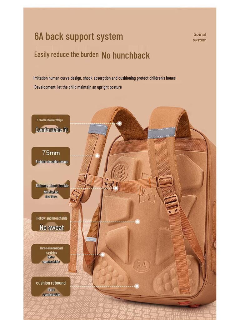 Школьный рюкзак капибары: Вместительный рюкзак, снижающий нагрузку, для 1-6 классов, идеально подходит для мальчиков и девочек