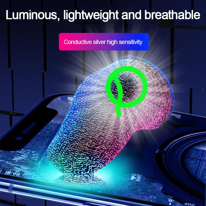 Breathable Luminous Gaming Finger Sleeve Fingertips For PUBG Mobile Games Sensitive Mobile Touch Screen Cover