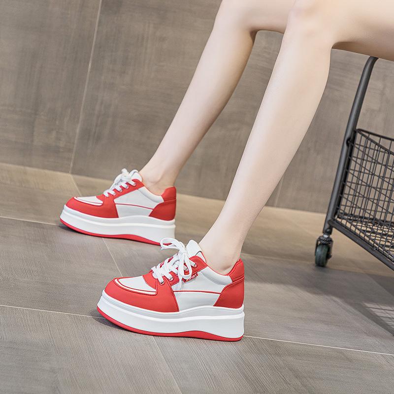 Small White Shoes Spring Quality Muffin Shoes Inner Heightening Thick Soles Casual Fashion Board Shoes Leather Women's Shoes