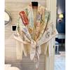 NINA SOLOR Fubao Philately Silk Wool Scarf