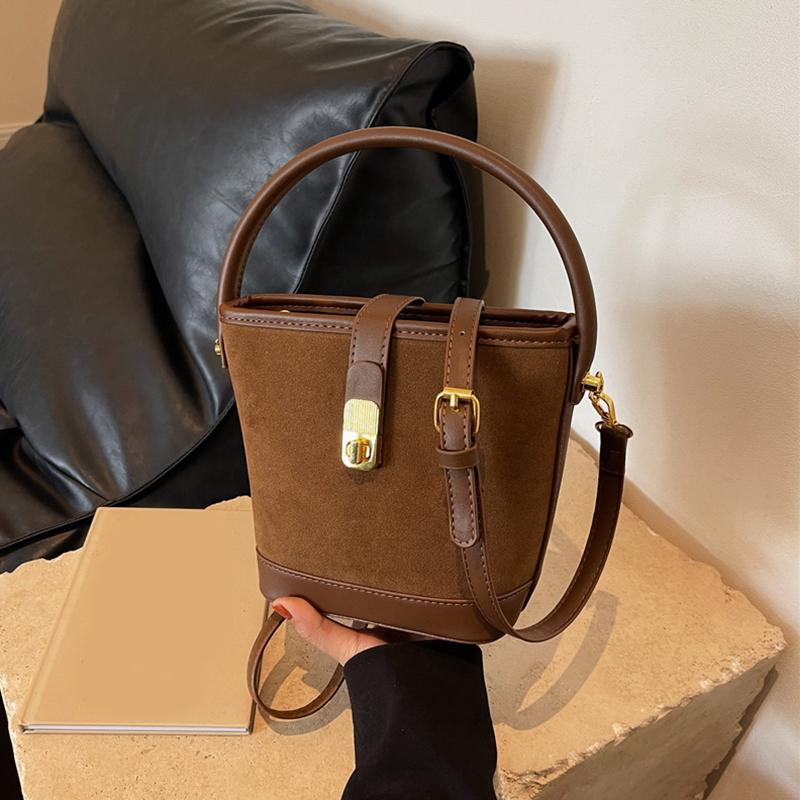 Осень/зима Ретро Нишевый Дизайн Замшевая Сумка Новая Женская Сумка Через Плечо Модная Сумка Кроссбоди Портативная Сумка-Ведро KTY