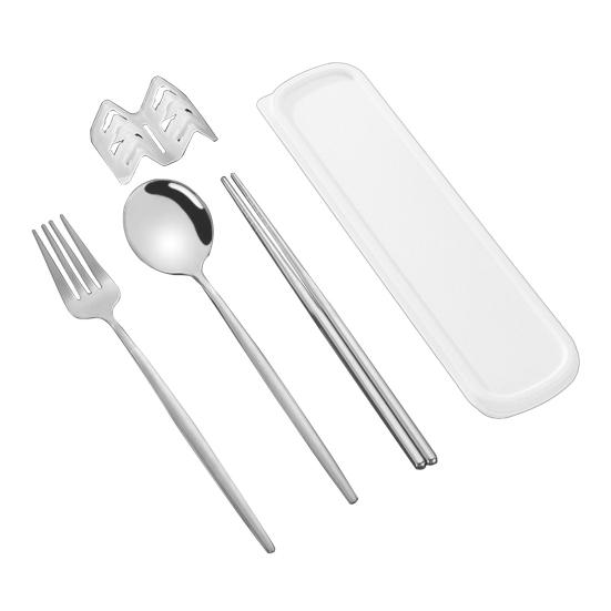 Набор столовых приборов в корейском стиле, пыленепроницаемые палочки для еды из нержавеющей стали, вилка, ложка, обеденный набор для ежедневного использования