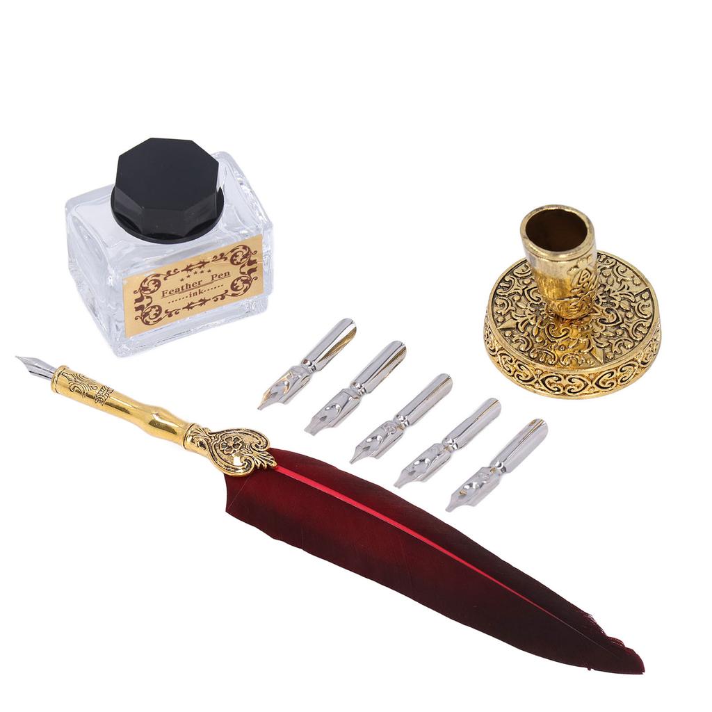 Feather Pen Fluent Comfortable Writing Vintage Elegance Exquisite Workmanship Quill Feather Pen for Gifts